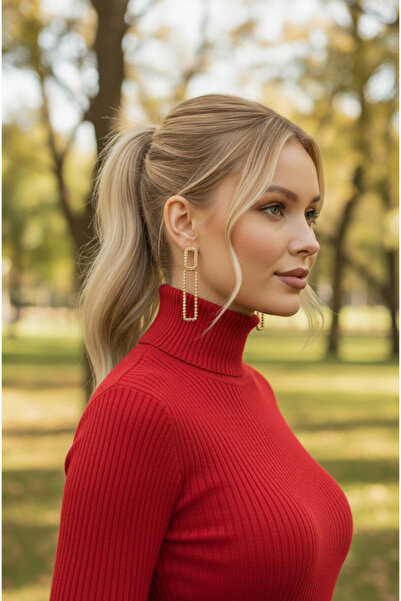 K-ODEA BUTİK Women's Transitional and Winter Red Knitwear Bady