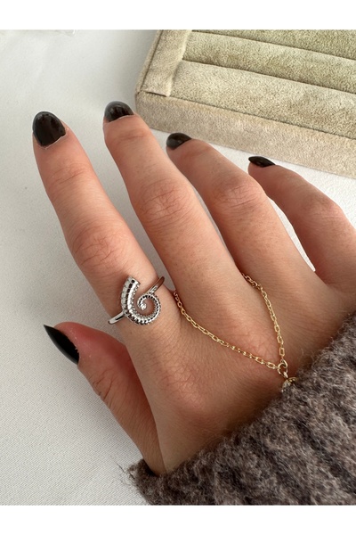 ringbox Silver Color Spiral Tail Steel Ring