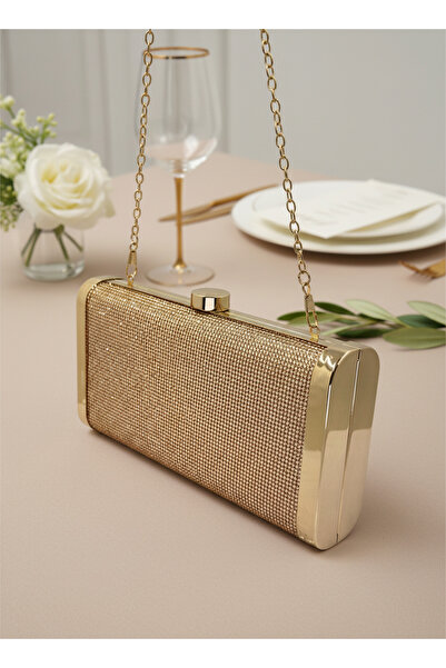 Wedding Fashion Rosegold Full Crystal Stone and Metal Frame and Evening Dress Bag Wedding Engagement Graduation