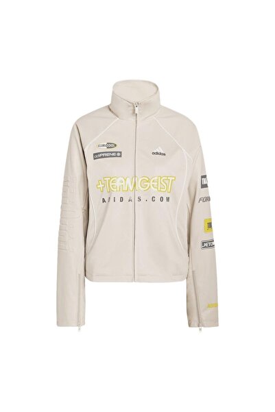 adidas Women's Beige Jacket Faux Leather Tt Kg0213