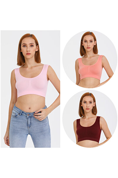 ESİNTİ Shop حمالة صدر رياضية بدون أشرطة، عبوة من 3 قطع