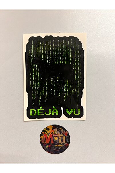 sticker ديجا فو ماتريكس 10x7 سم طلاء فوي - ملحقات تعديل خوذة دراجة نارية سيار...