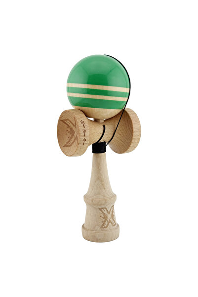 VİBE Kendama X Rainbow, Big Cups V2, Super Sticky with Big Cups, Metallic, 18 cm, 55 cm String, Green/Brown