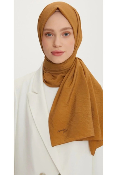 Armine Trend Light Brown Color Cotton Cazz Shawl Ist 1 - 22009