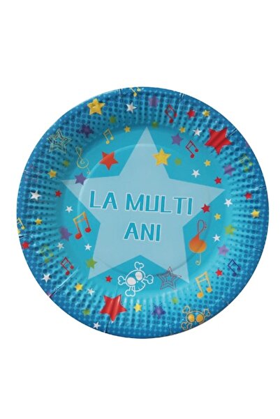 NEO Set 8 farfurii carton, Albastru, 18 cm