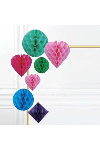 OEM Decorațiuni suspendate - Sferă, Inimă, Diamant (15-25cm) - 7 buc