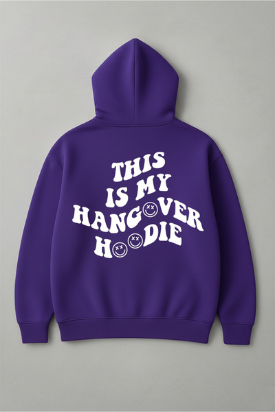 LORVEX Hanorac cu glugă tricou Oversize Unisex 100% bumbac Imprimat HANGOVER