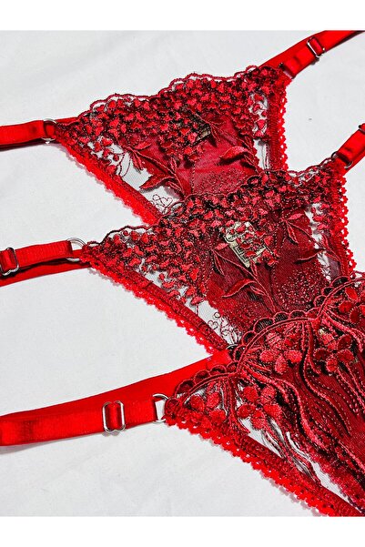 mendoza store Chiloți tanga de culoare roșie de Anul Nou, pachet de 3