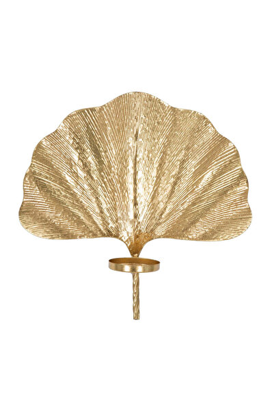 Mauro Ferretti Suport de lumânare de perete Glam Leaf 41 x 11,5 x 40 cm, auriu