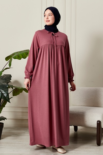 fistan Χειμερινό χοντρό ύφασμα από απλό ρόμπα, καρό απλό ύφασμα Tessetür, Φόρεμα για τη μητέρα, Φόρεμα προσευχής