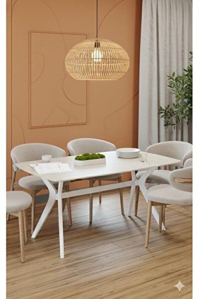 Rual Salon Masası| Mutfak Masası | Ahşap Sade Şık Yemek Masası İskandinav 80x120 cm(Sadece Masa)