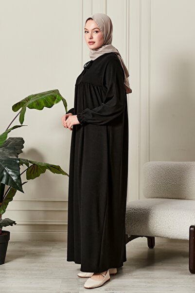 fistan Χειμερινό χοντρό ύφασμα από απλό ρόμπα, καρό απλό ύφασμα Tessetür, Φόρεμα για τη μητέρα, Φόρεμα προσευχής