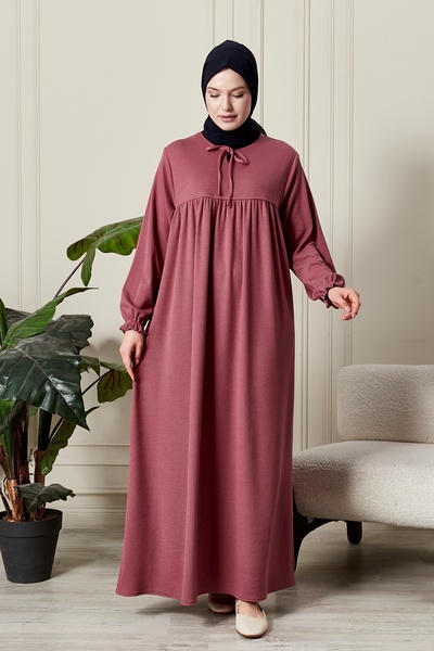 fistan Χειμερινό χοντρό ύφασμα από απλό ρόμπα, καρό απλό ύφασμα Tessetür, Φόρεμα για τη μητέρα, Φόρεμα προσευχής