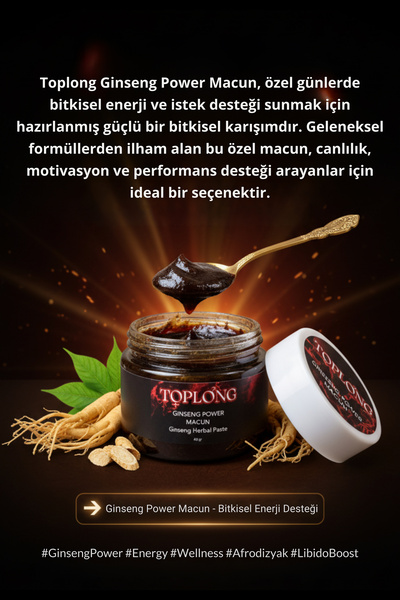 KWERAK Toplong Ginseng Power Macun – Bitkisel Enerji ve İstek Destekleyici Ma...
