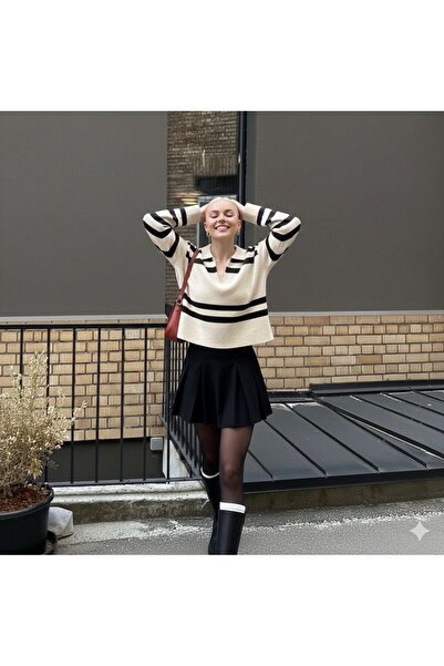 YUGA KNİTTİNG PULOVER TREND CU GULER POLO CU DUCĂTURI