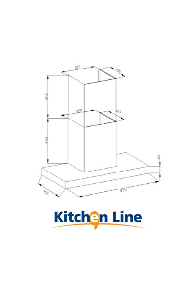 Kitchen Line شفاط مطبخ حائطي 90 سم أسود مع حواف ذهبية – BLDC 1380 متر مكعب/ساعة، لمس وإيماءات