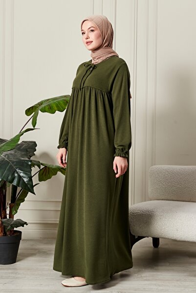 fistan Winter Thick Fabric Plaid Plain Fabric Tesseture Clothing from Plain Robadan Mother's Dress Prayer Dress