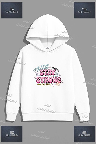 SS SİNSER Φούτερ Unisex με στάμπα  "STAY STRONG PINK WRITING "