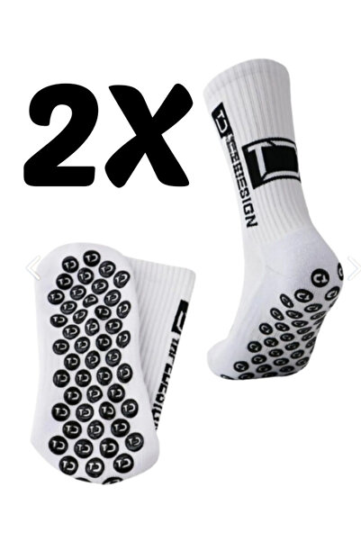 Shuttle Park 2-Piece Special Series White Anti-Slip Silicone Towel Sole Design Comfortable Stitch-Free Match Football Athlete Socks