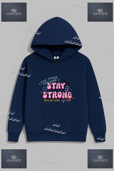 SS SİNSER Φούτερ Unisex με στάμπα  "STAY STRONG PINK WRITING "