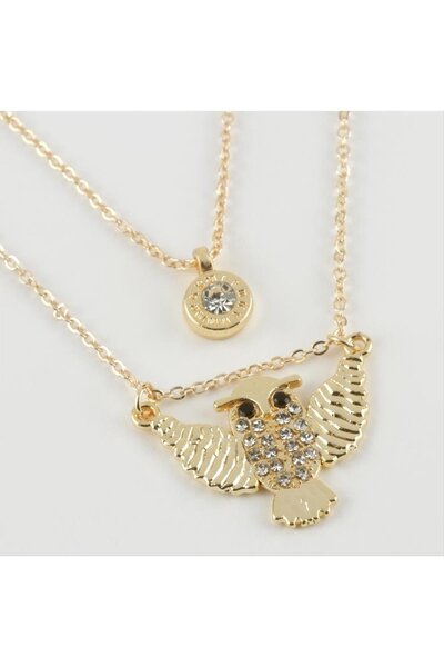 ZERO LAND Nrzsnt New Season with Owl Figure (03019) Double Necklace-Yellow