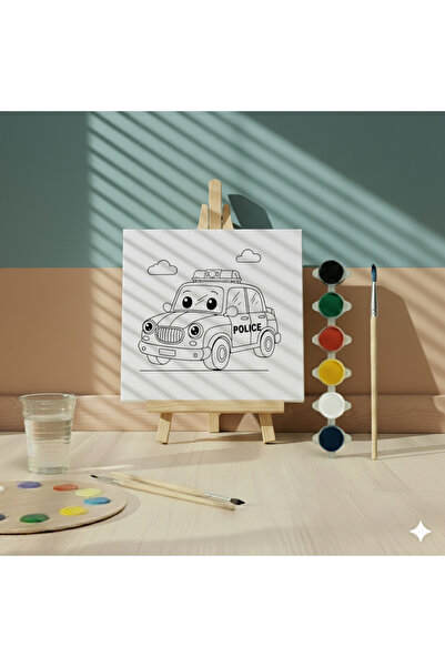 Hobiuniverse Çocuklar İçin Polis Arabası Çizimli Eğitici Ve Eğlenceli Hazır T...