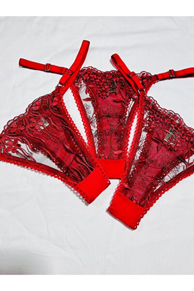 mendoza store Chiloți tanga de culoare roșie de Anul Nou, pachet de 3