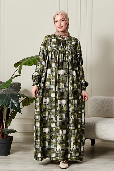 fistan Winter Thick Fabric Plaid Plain Fabric Tesseture Clothing from Plain Robadan Mother's Dress Prayer Dress