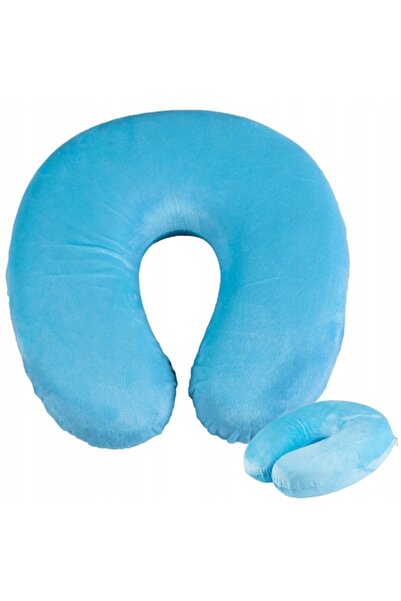 OEM Μαξιλάρι ταξιδίου για το λαιμό, αφρός μνήμης, αφαιρούμενο κάλυμμα, εργονομικό, μπλε