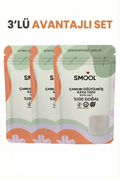 SMOOL Çankırı Kaya Tuzu Öğütülmüş 4 x 1000 gr - Yüksek Mineralli - Katkı Madd...