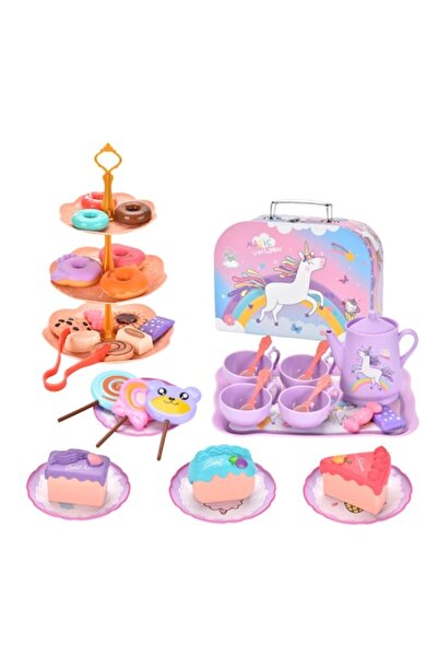 OEM Комплект за игра с чай/десерт "Еднорог" за деца, 3+ години, 37 части, пла...