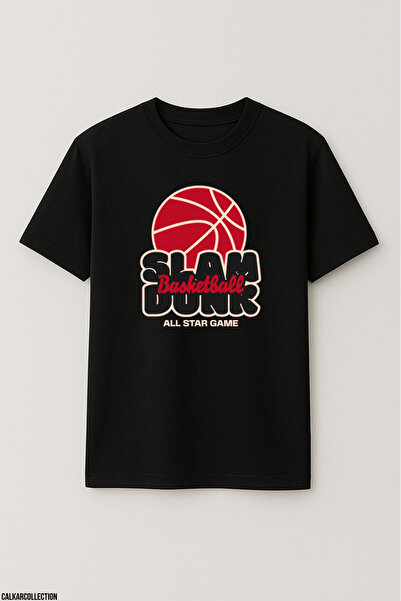 CALKARCOLLECTION تيشيرت للجنسين قصة فضفاضة سلام دانك أول ستار جيم