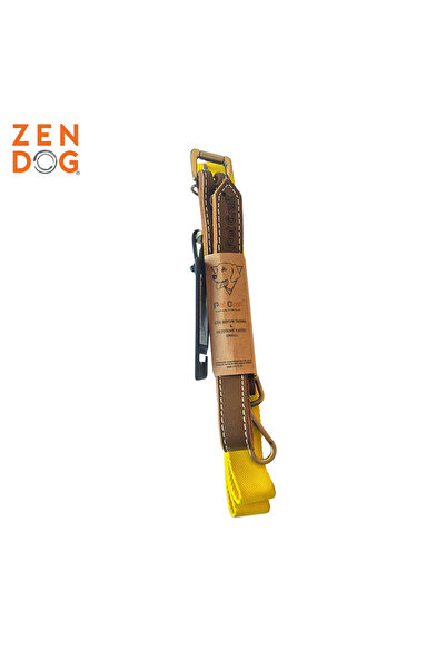 ZENDOG Pet Craft Leather & Fabric Combination Dog Walking Collar and Leash