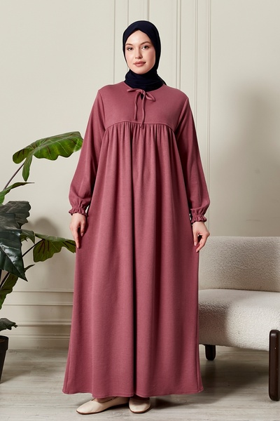 fistan Χειμερινό χοντρό ύφασμα από απλό ρόμπα, καρό απλό ύφασμα Tessetür, Φόρεμα για τη μητέρα, Φόρεμα προσευχής