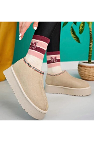 ZENGEZUR MALL Nrzsnt Foyk Beige Suede Boots (00406) (Size: 37)