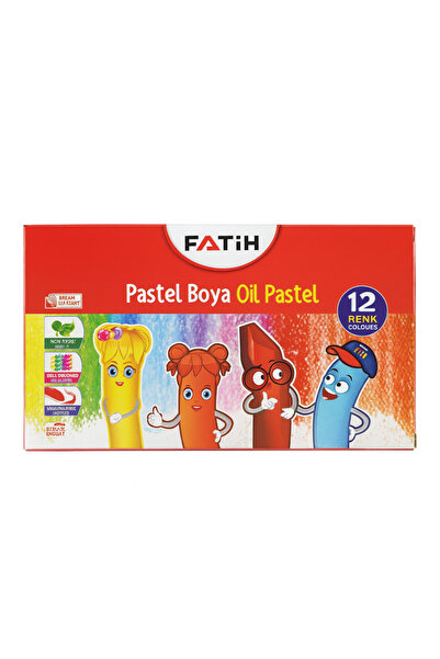 Fatih 12 Renk Pastel Boya Seti Yumuşak Yağlı Pastel Boya Çocuklar ve Öğrencil...