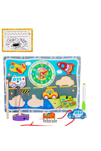 Denn Store Joc educativ multifuncțional din lemn – Puzzle, ceas didactic, joc...