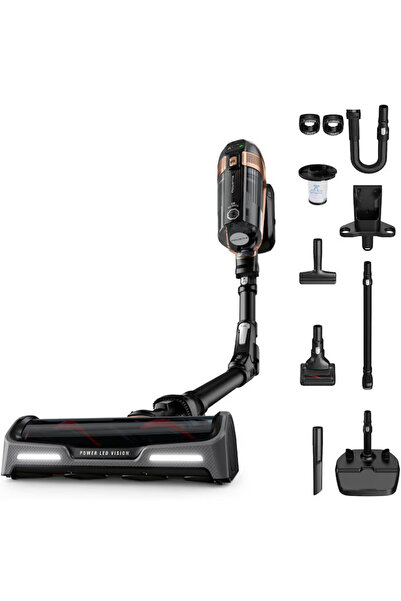 Rowenta Ασύρματη ηλεκτρική σκούπα X-Force Flex 15.60 RH99F1WO, μαύρη/καφέ