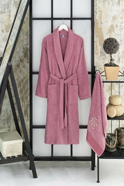 VENTİ VENTİSCA Venti %100 Pamuklu Yumuşak 2'li Bornoz Havlulu Nakışlı - Saç H...