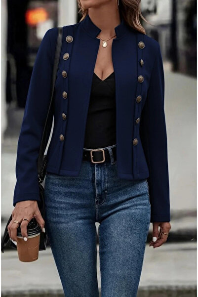 Silerra Women's Long Sleeve High Collar Short Suede Jacket with Buttons on th...