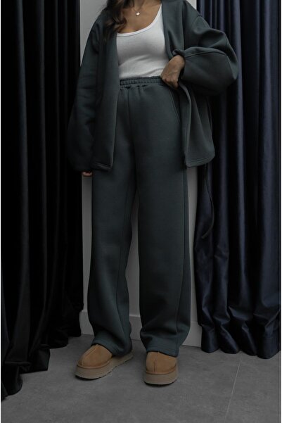 Havoş Anthracite Double-Breasted Tie-Up Tracksuit Set