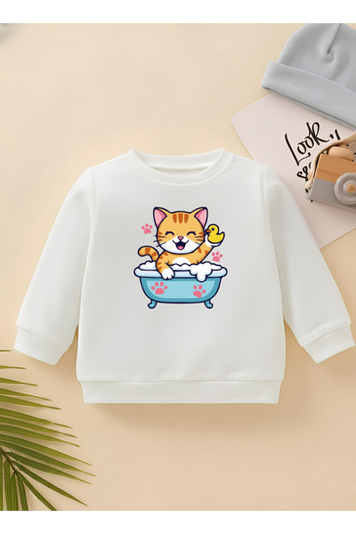 CDA Premium Foam Yellow pisică Swea pentru copii unisex tricou