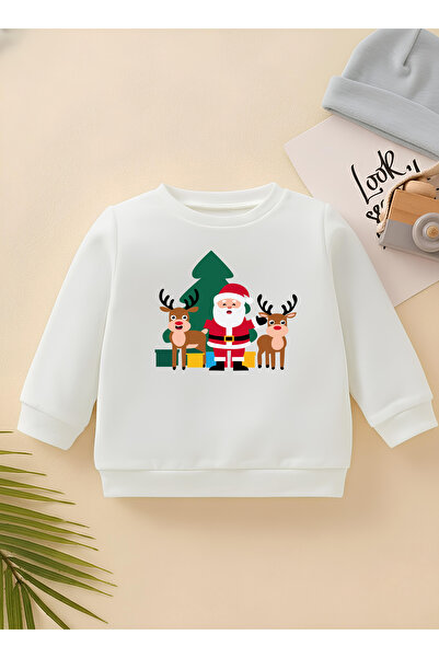 CDA سويت شيرت فاخر للأطفال من سانتا كلوز وأصدقاء الغزلان للجنسين