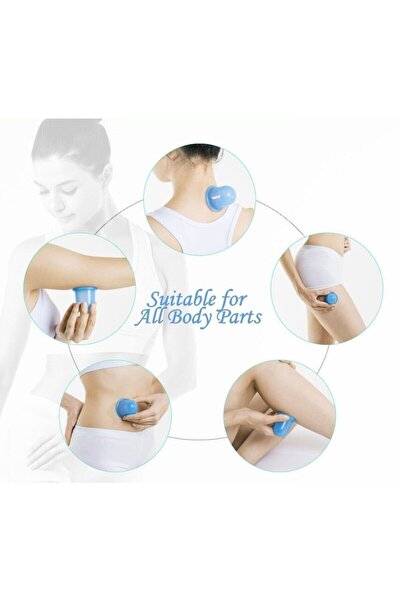 Byanes Anti Selülit 5li Terapi Vakum Bardak Kas Gevşetici Seti Vakumlu Siliko...