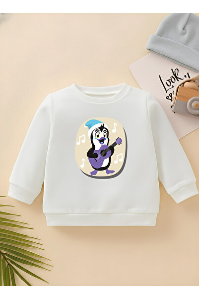 CDA Premium Mini Guitarist Penguin pentru copii unisex Swea tricou