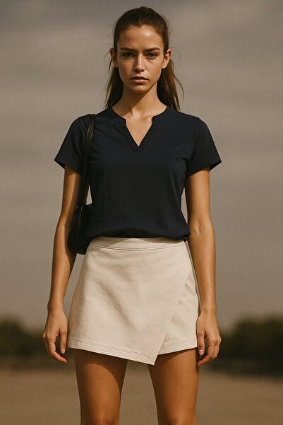 Ltb Shara Basic Blue Jean Shorts Skirt with Zipper on the Back