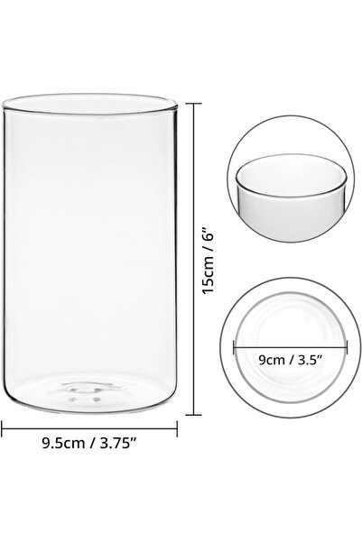 Winter Shore Set of 3 transparent glass vases, Winter Shore, cylindrical, 9.5x15 cm