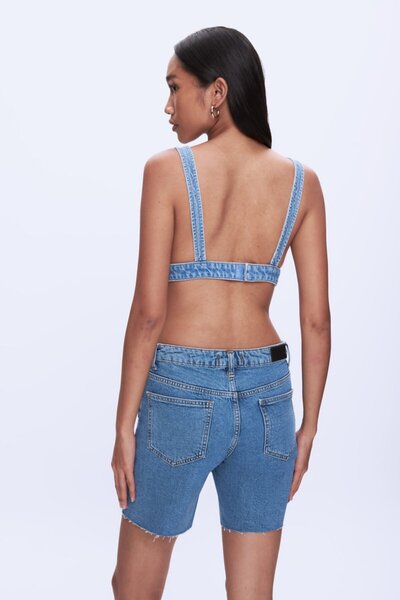 Ltb Estelle V-подібний виріз, середньо-синій джинсовий топ без бретелей