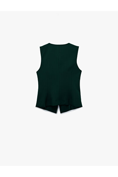 Koton Crew Neck Buttoned Blazer Vest