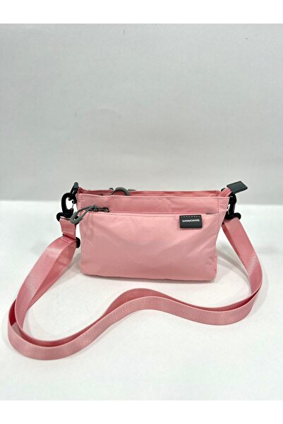 Sanmorris Kadın 3 Bölmeli Paraşüt Kumaş Pembe Renk Ayarlanabilir Çapraz Askıl...